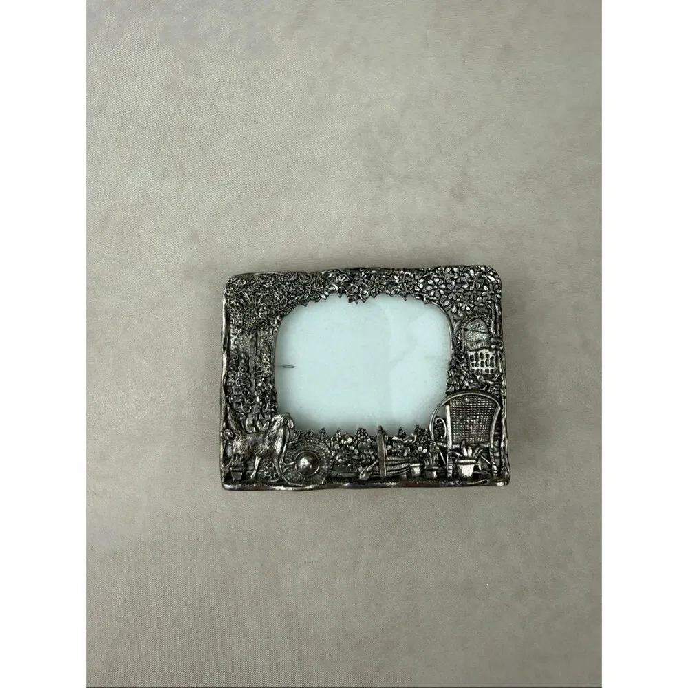 Vintage Sterling Silver Scene Wales Verse Silver Plated Picture Frame 3×2